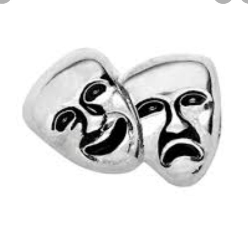 New Origami Owl Silver Tone Comedy And Tragedy Charm